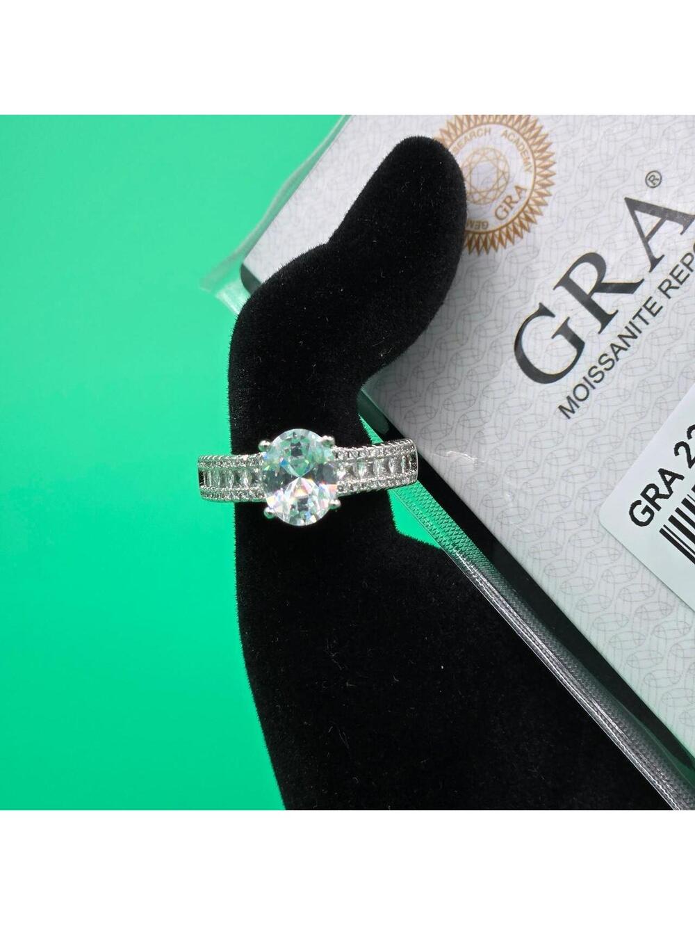 GRA Moissanite Engagement Ring